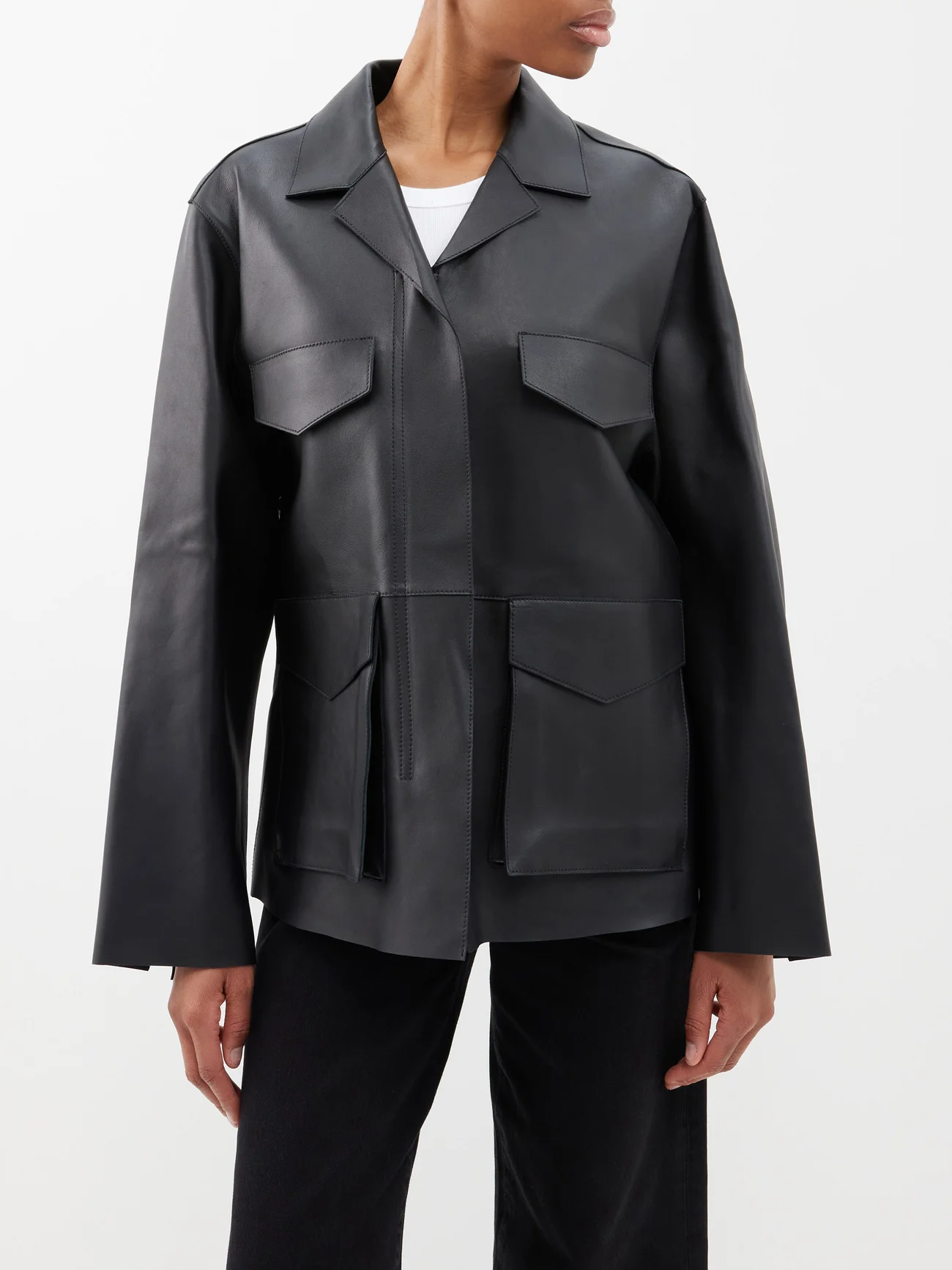 Grandeur Oversized Leather Jacket