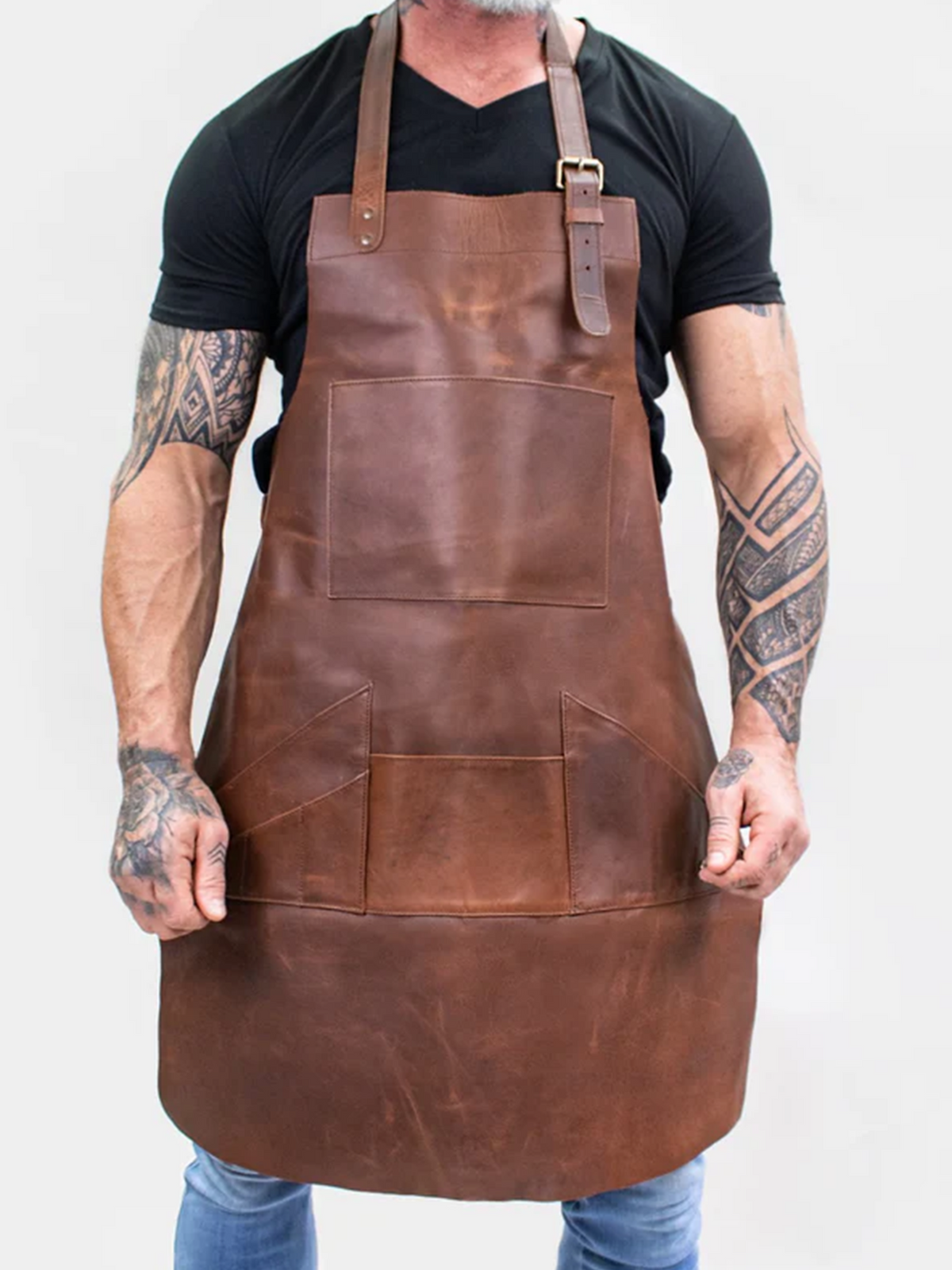 Brown Enigma Long Multi-Pocket Leather