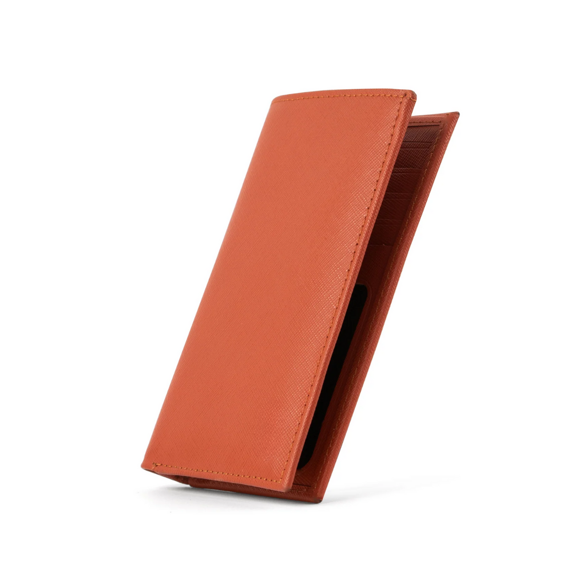 Orange Saffiano Peltskin Long Wallet