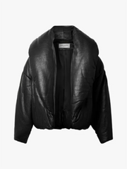 Elysian Padded Textured-Leather Jacket