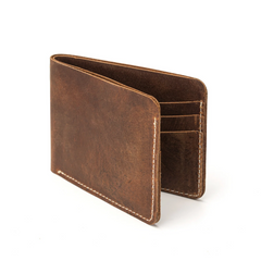 Bronze Oil Wax Peltskin Brown Wallet for Men