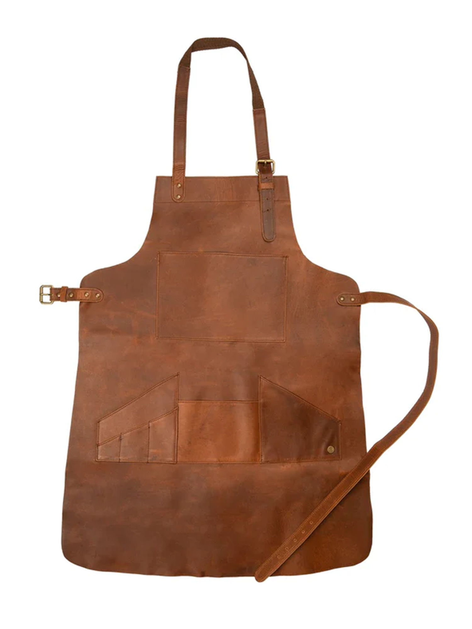 Brown Enigma Long Multi-Pocket Leather