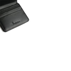 Peltskin Handmade Black Mini Leather Wallet for Men