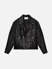 Valiant Black Biker Leather Jacket