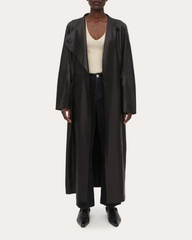 Ember Leather Trench Coat
