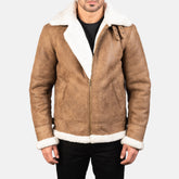 Francis B-3 Distressed Brown Leather Jacket