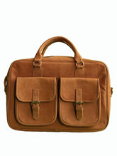 Peltskin Leather Laptop Bag - Camel Brown | Premium Genuine Leather Laptop Briefcase for Work & Travel | Stylish & Durable