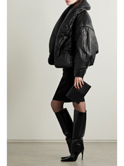 Elysian Padded Textured-Leather Jacket