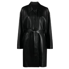 Peltskin Belted Faux-Leather Trench Coat