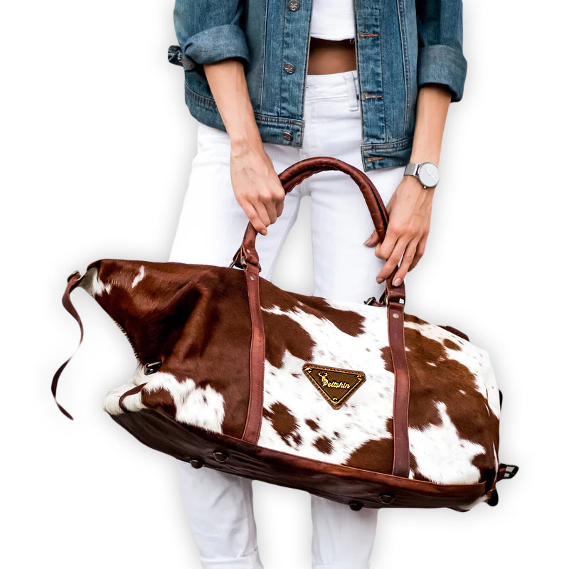 The Armada Duffle - Cowprint | PeltSkin Collection