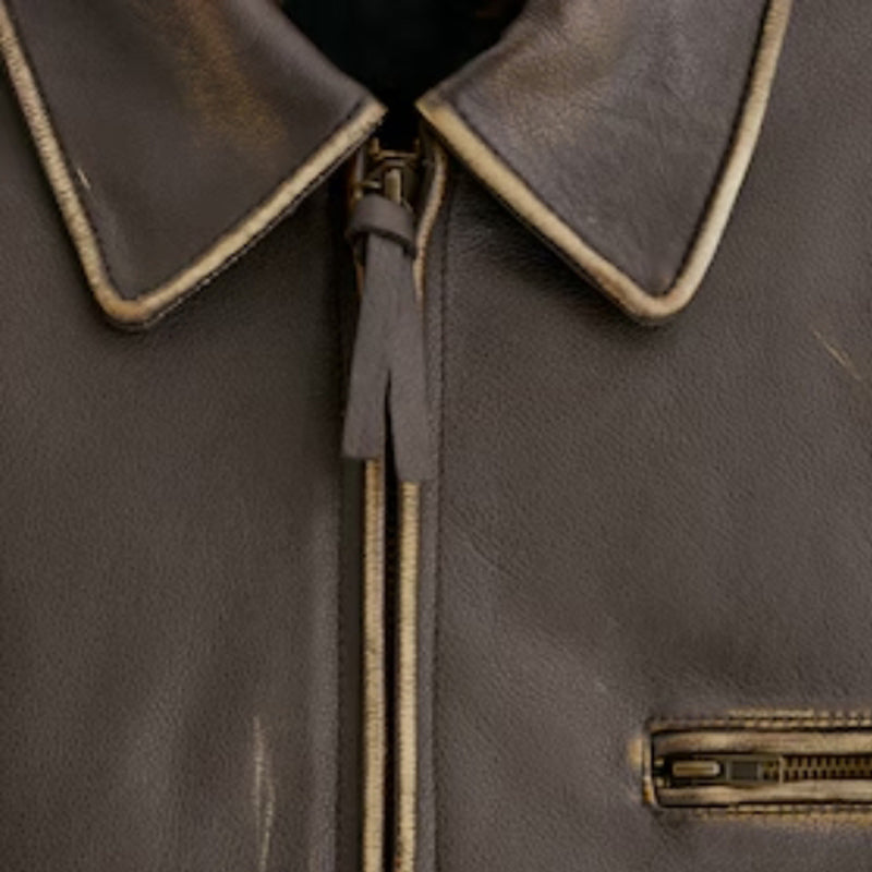 PeltSkin Oversized Worn-Effect Leather Jacket