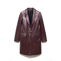 Peltskin Nappa Leather Coat with Lapels