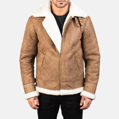 Francis B-3 Distressed Brown Leather Jacket