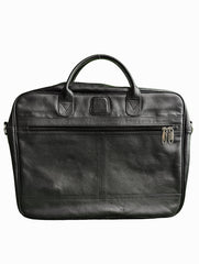 Peltskin Leather Laptop Bag - Black | Premium Genuine Leather Laptop Briefcase for Work & Travel | Stylish & Durable