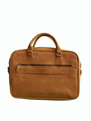 Peltskin Leather Laptop Bag - Camel Brown | Premium Genuine Leather Laptop Briefcase for Work & Travel | Stylish & Durable