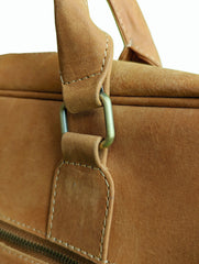 Peltskin Leather Laptop Bag - Camel Brown | Premium Genuine Leather Laptop Briefcase for Work & Travel | Stylish & Durable