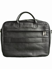 Peltskin Leather Laptop Bag - Black | Premium Genuine Leather Laptop Briefcase for Work & Travel | Stylish & Durable