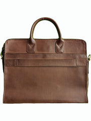 Peltskin Leather Laptop Bag - Dark Brown | Premium Genuine Leather Laptop Briefcase with Shoulder Strap | Durable & Stylish