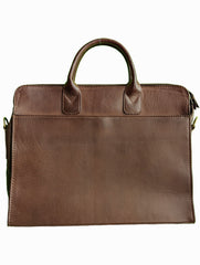 Peltskin Leather Laptop Bag - Dark Brown | Premium Genuine Leather Laptop Briefcase with Shoulder Strap | Durable & Stylish