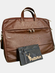 Peltskin Leather Laptop Bag - Dark Brown | Premium Genuine Leather Laptop Briefcase for Work & Travel | Classic & Durable